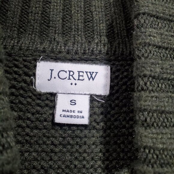 J Crew Women's Sweater Hunter Green Knit Turtleneck Long-Sleeved Wool Blend Sz S - Picture 11 of 14